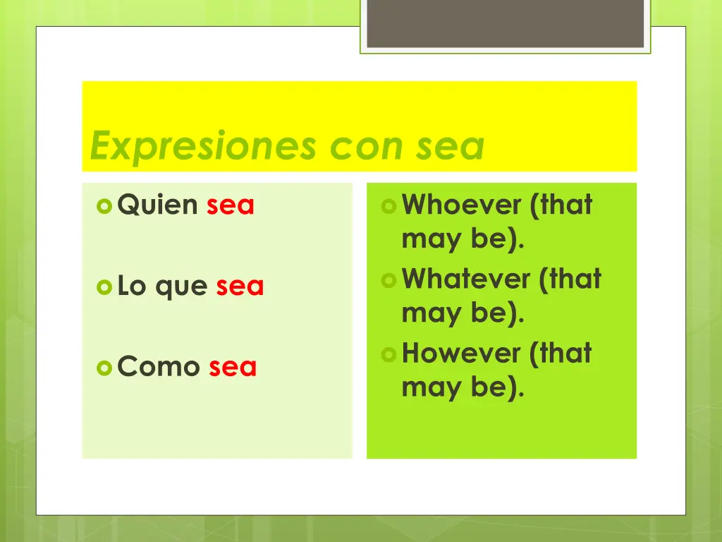 expresiones con sea 2