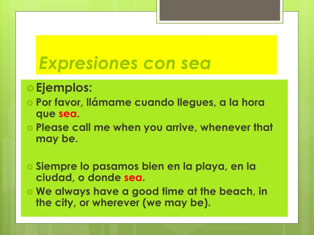 expresiones con sea 3