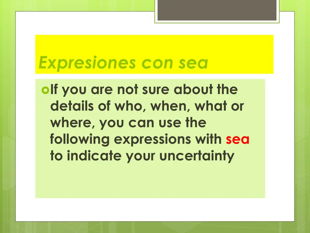 expresiones con sea