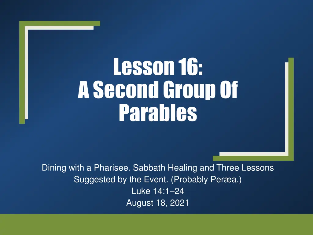 lesson 16 a second group of parables
