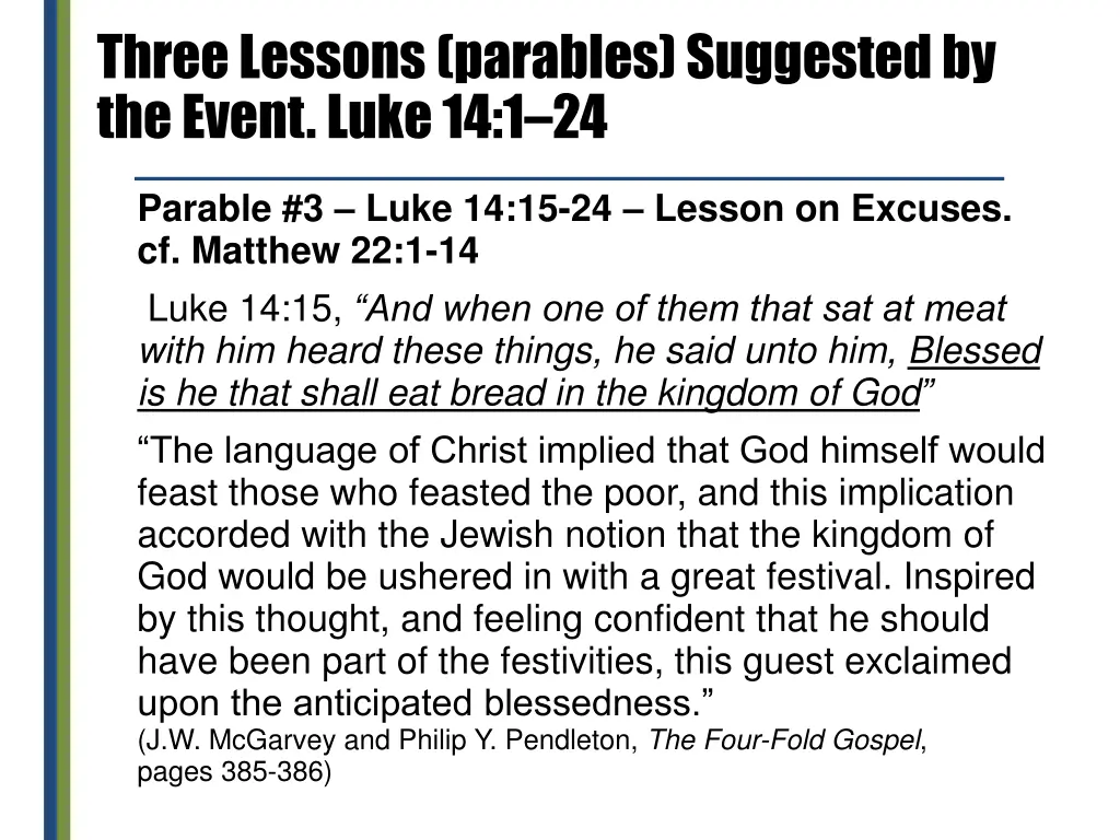 three lessons parables suggested by the event 3