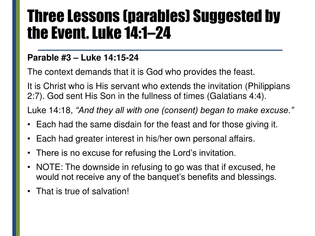 three lessons parables suggested by the event 4