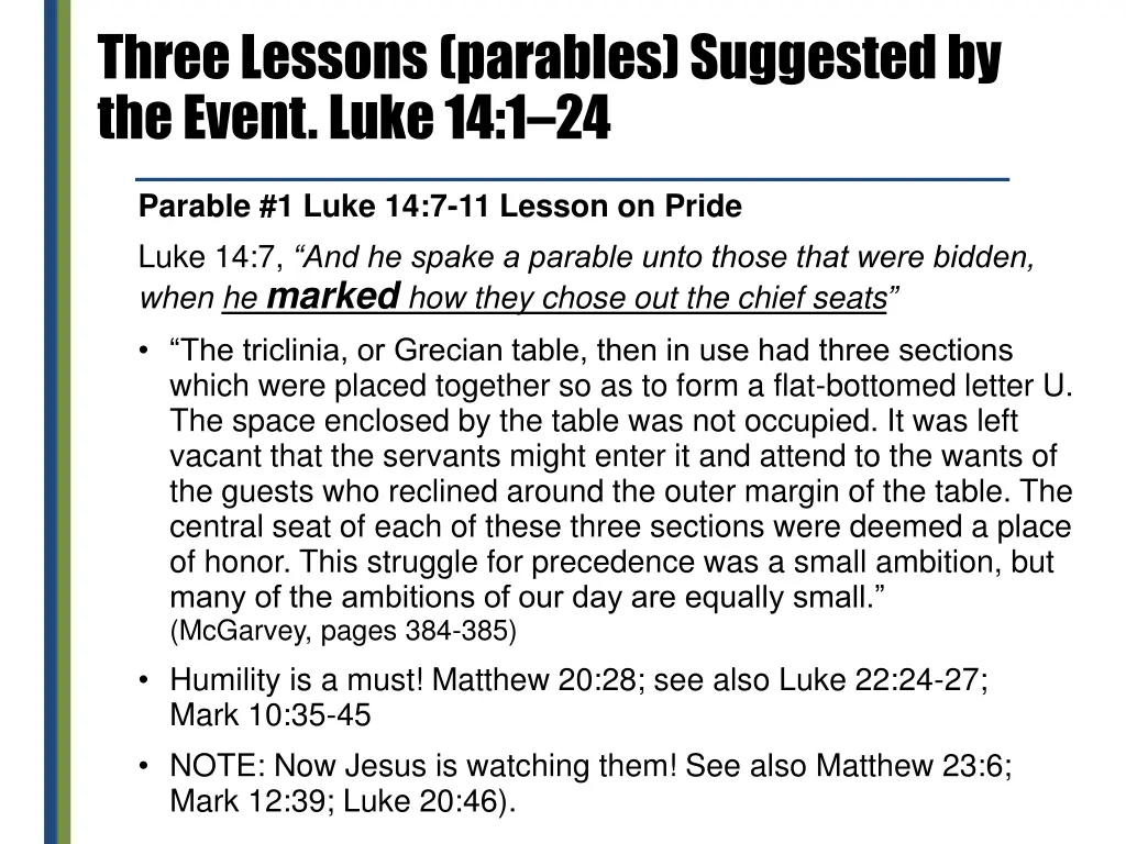 three lessons parables suggested by the event