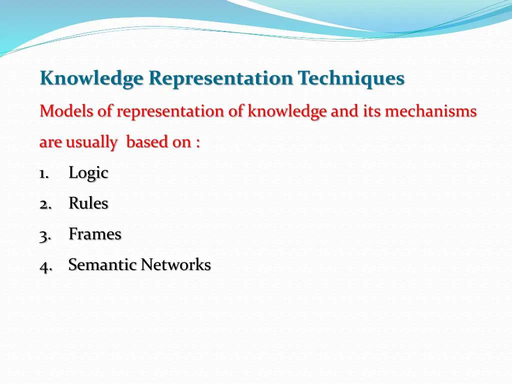 knowledge representation techniques