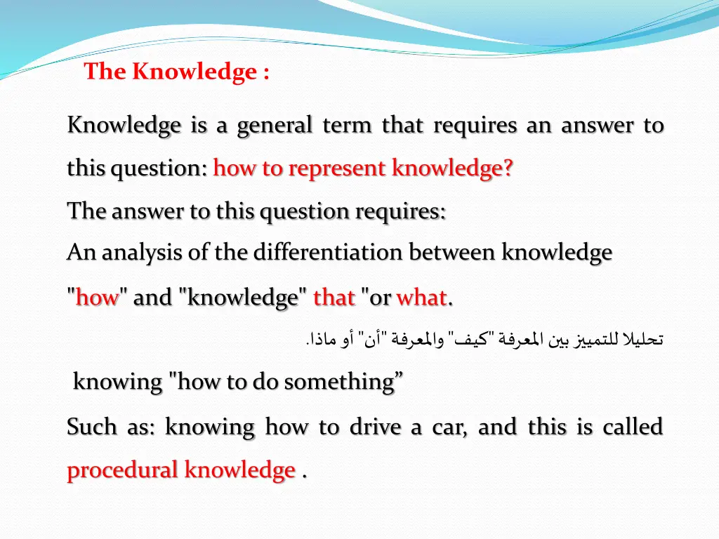 the knowledge