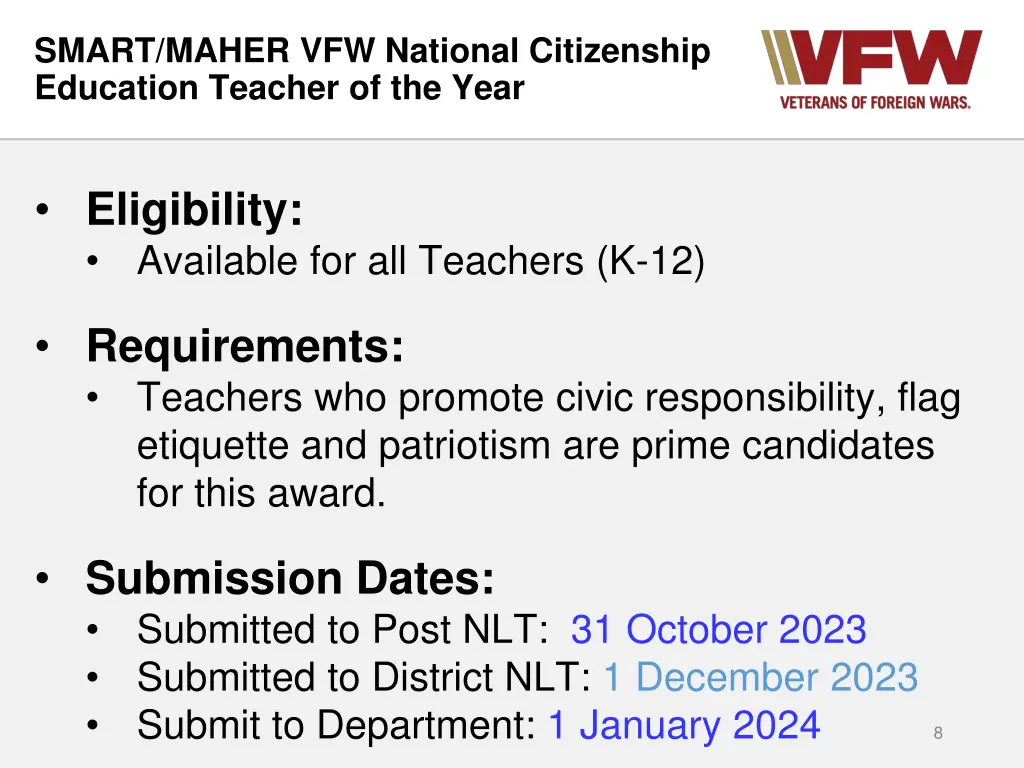 smart maher vfw national citizenship education