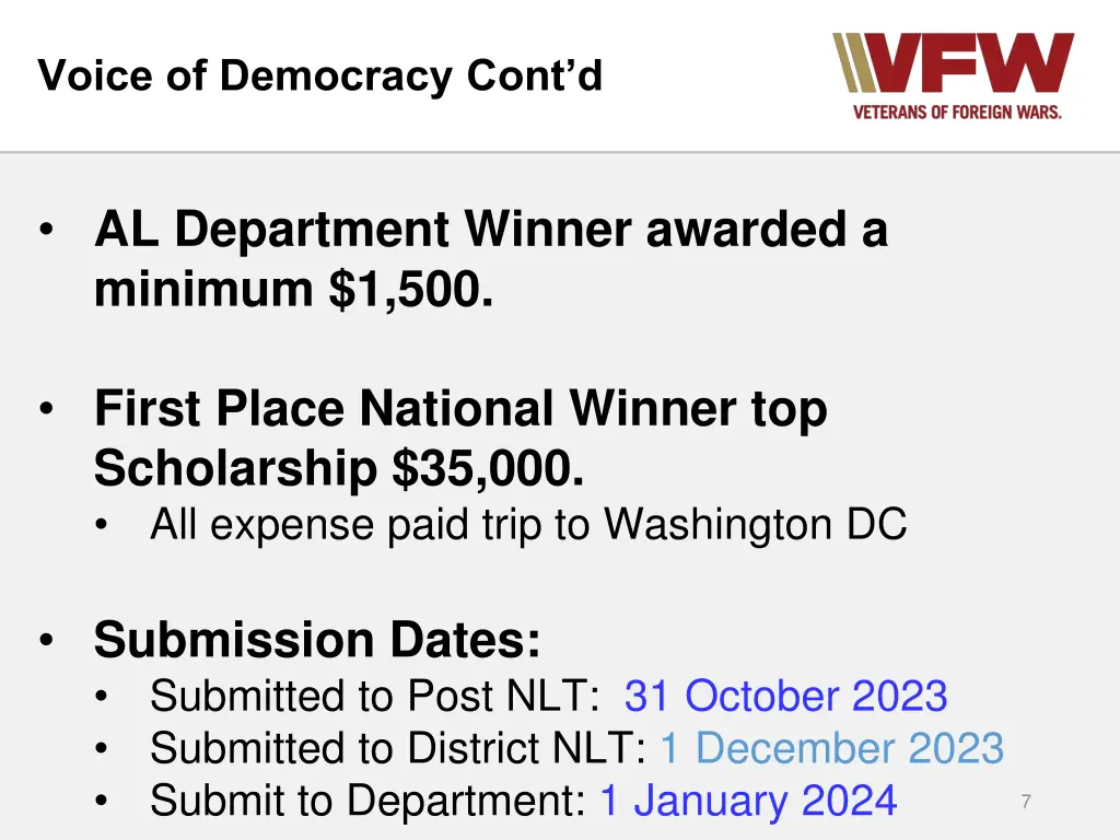 voice of democracy cont d