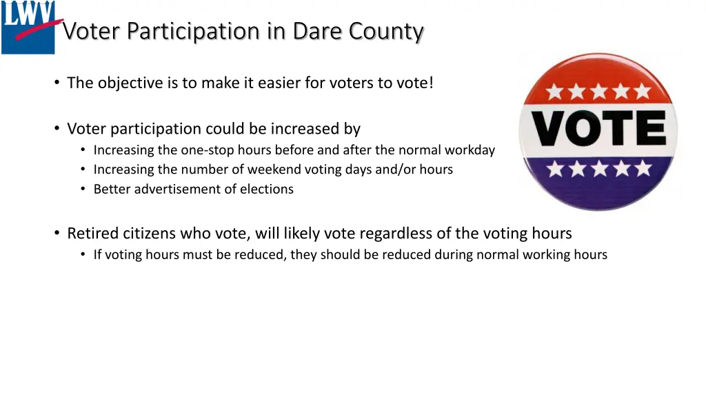 voter participation in dare county