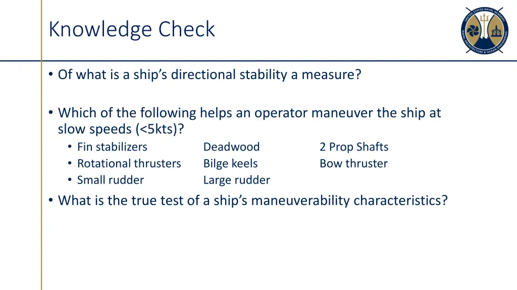 knowledge check