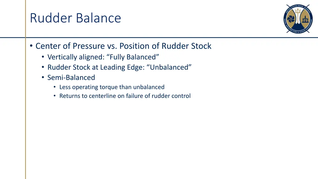 rudder balance