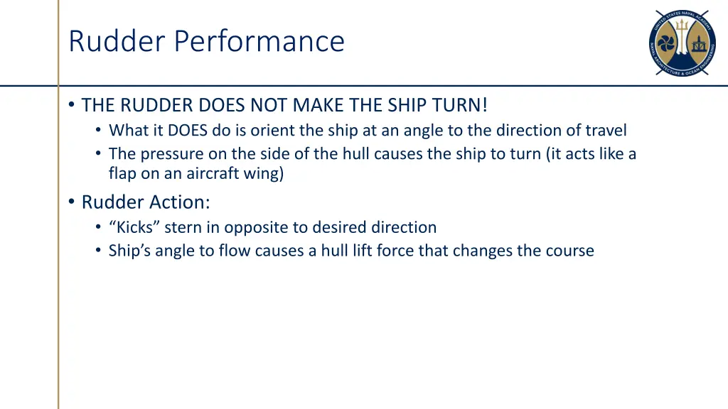 rudder performance 1
