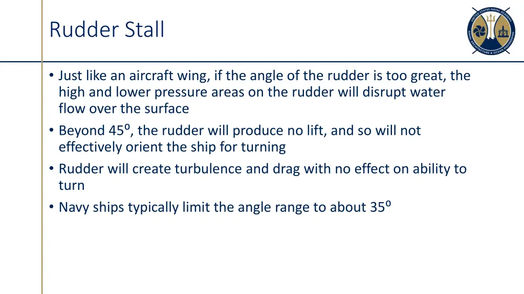 rudder stall
