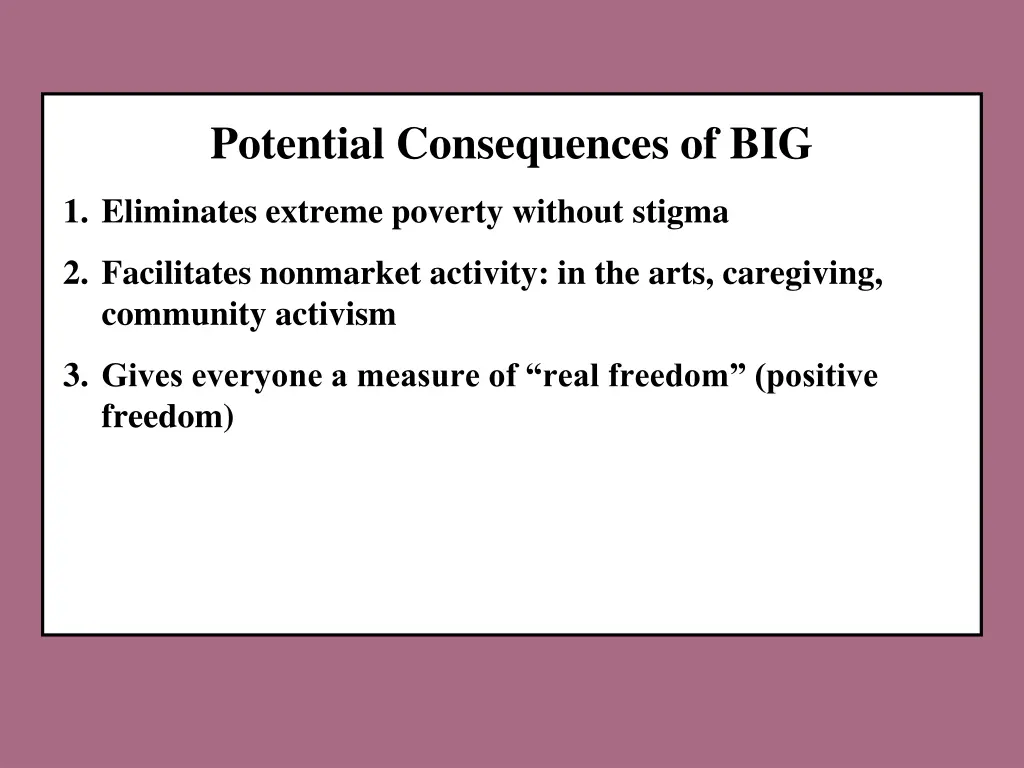 potential consequences of big 2