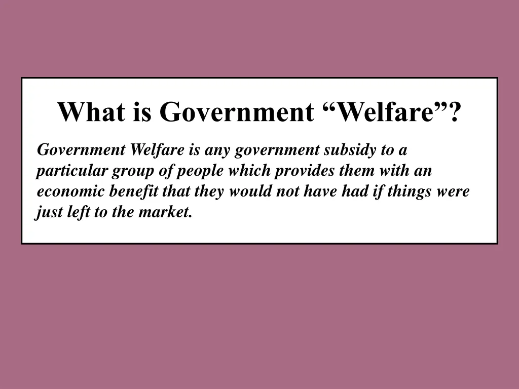 what is government welfare 1