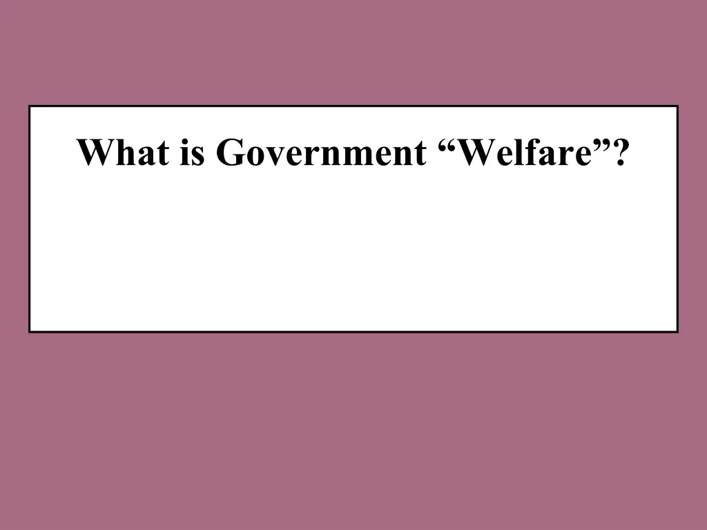 what is government welfare