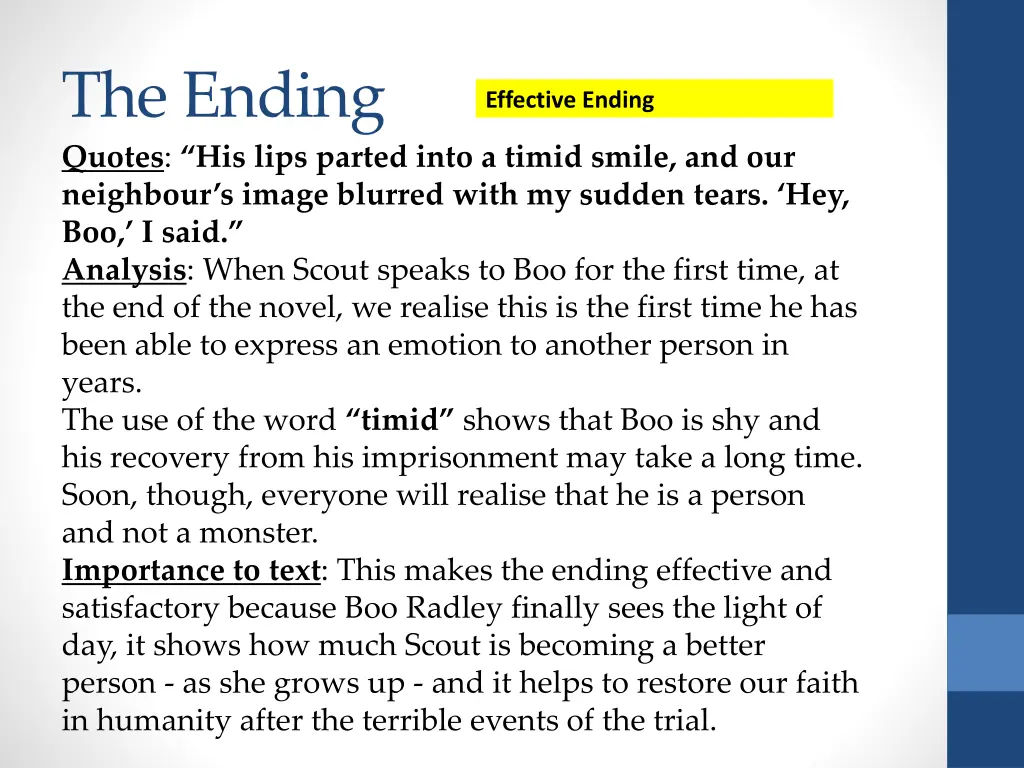 the ending quotes his lips parted into a timid