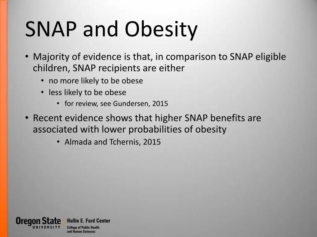 snap and obesity