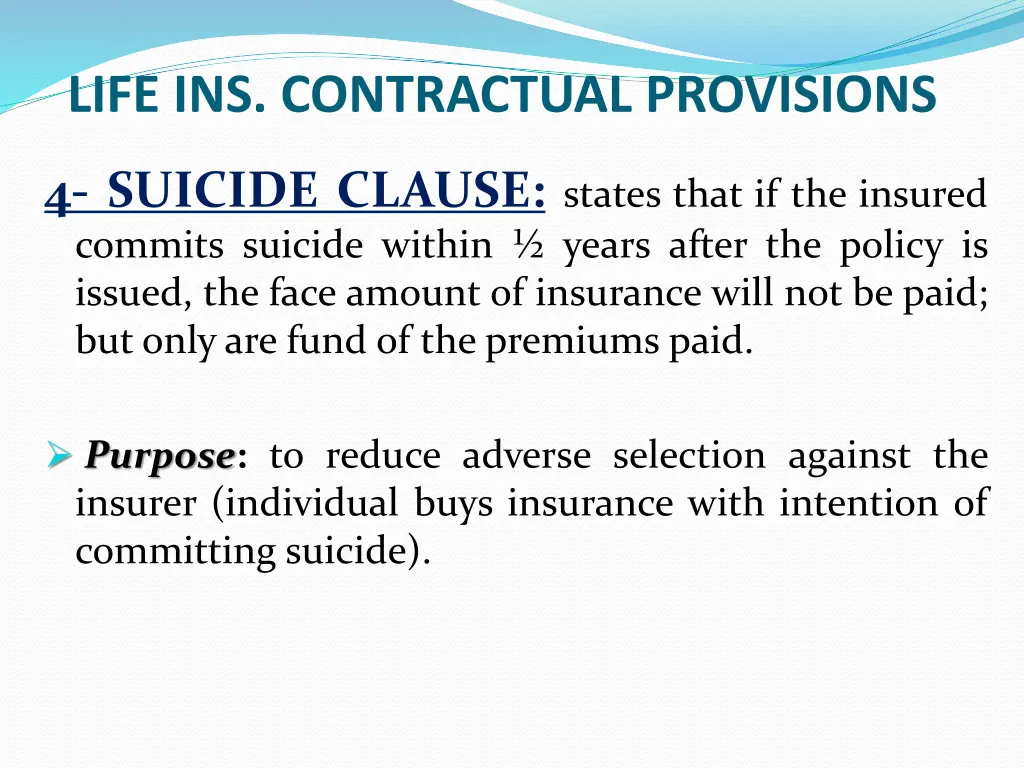 life ins contractual provisions 3