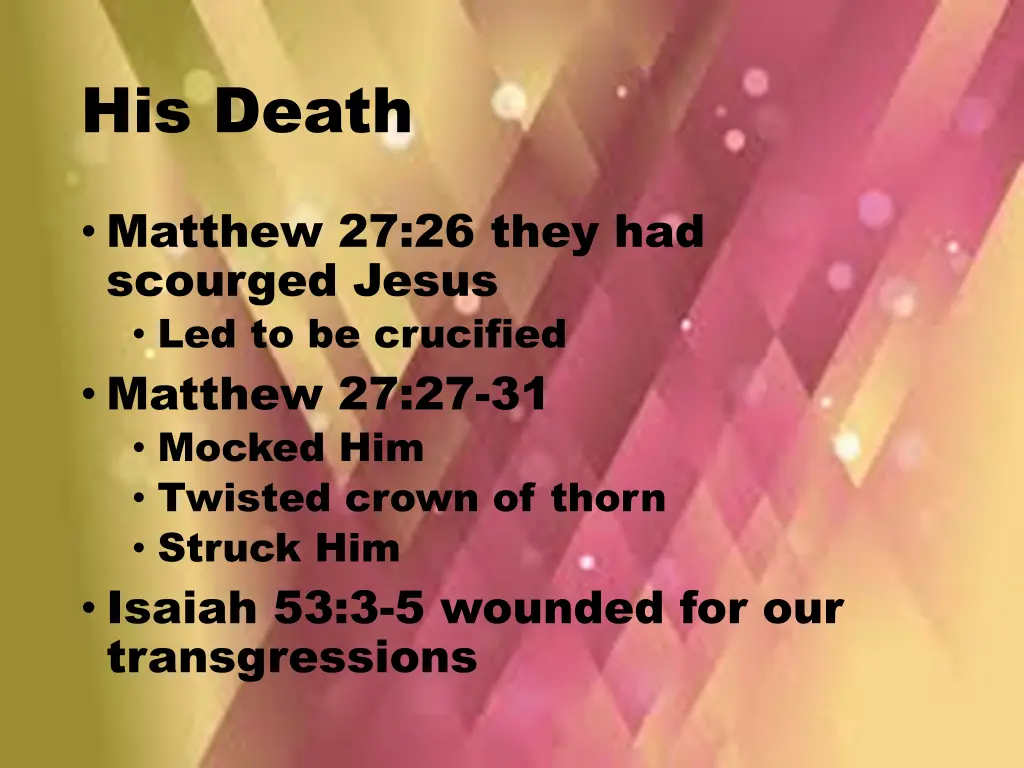 his death