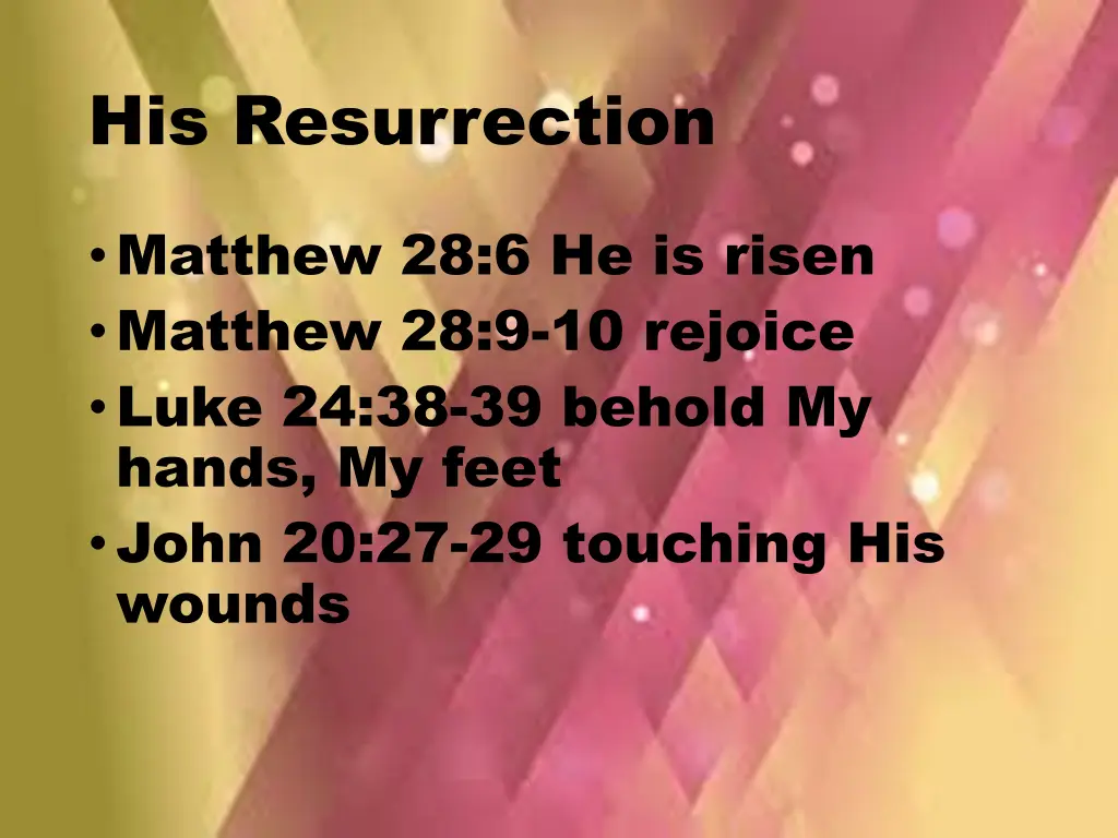 his resurrection