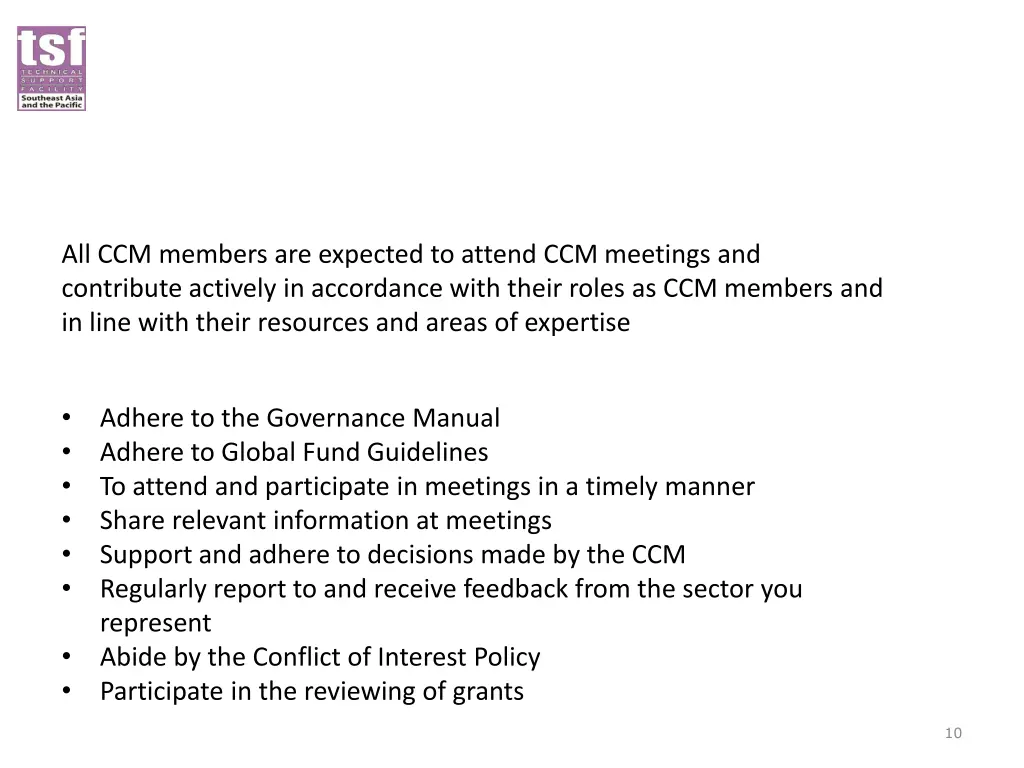 all ccm members are expected to attend