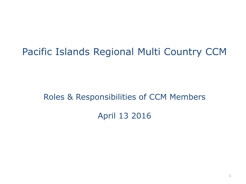 pacific islands regional multi country ccm