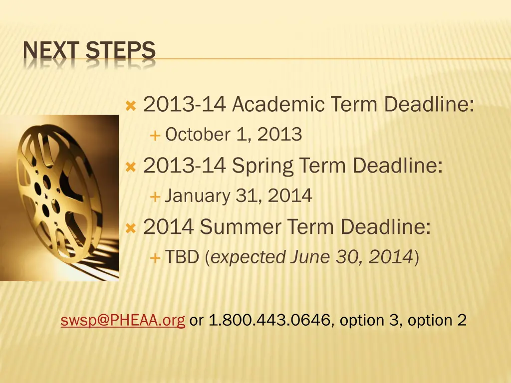 next steps
