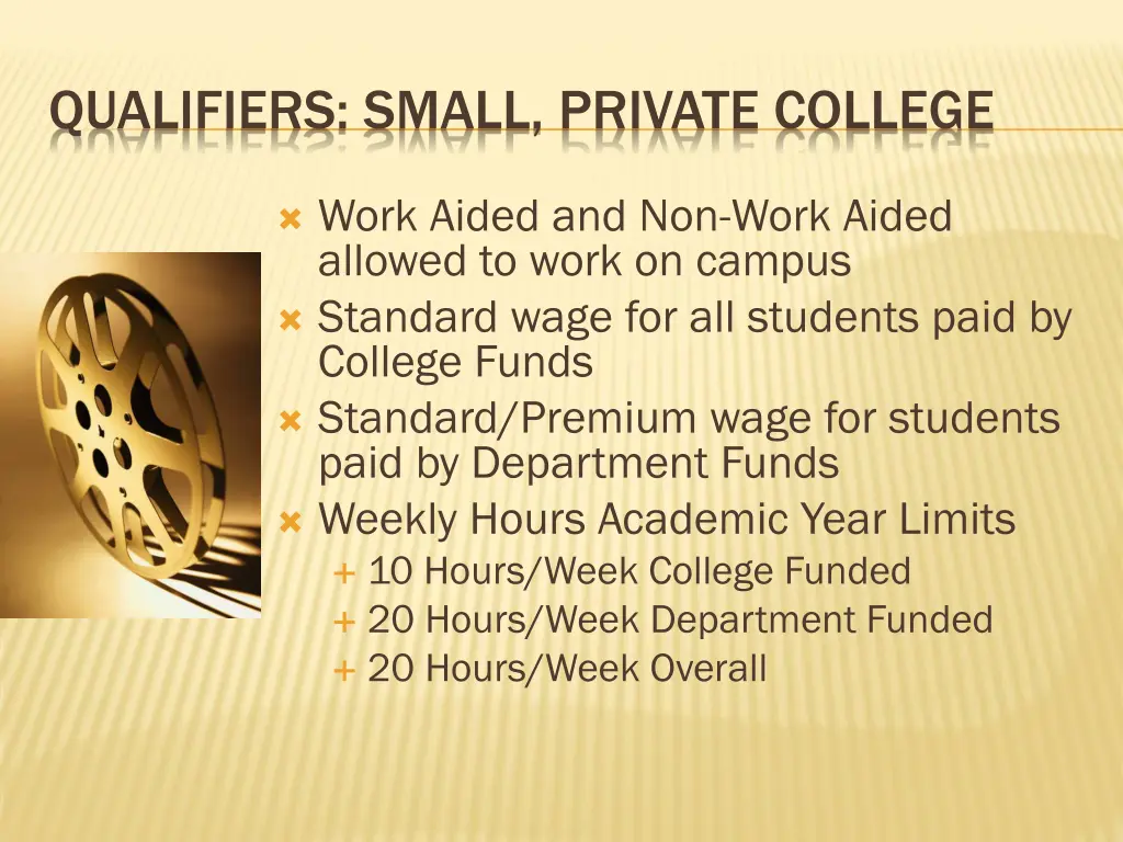 qualifiers small private college