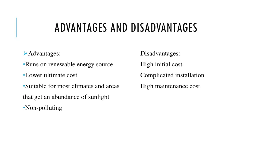 advantages and disadvantages