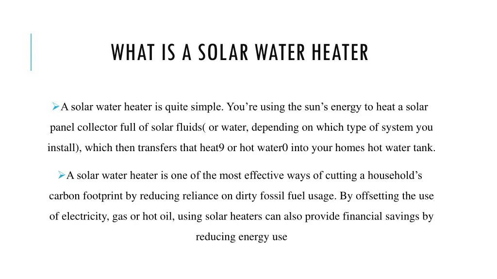 what is a solar water heater