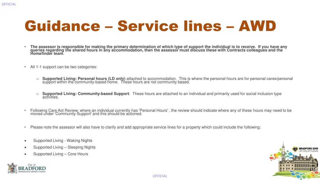 guidance service lines awd