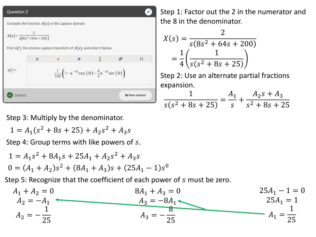 step 1 factor out the 2 in the numerator