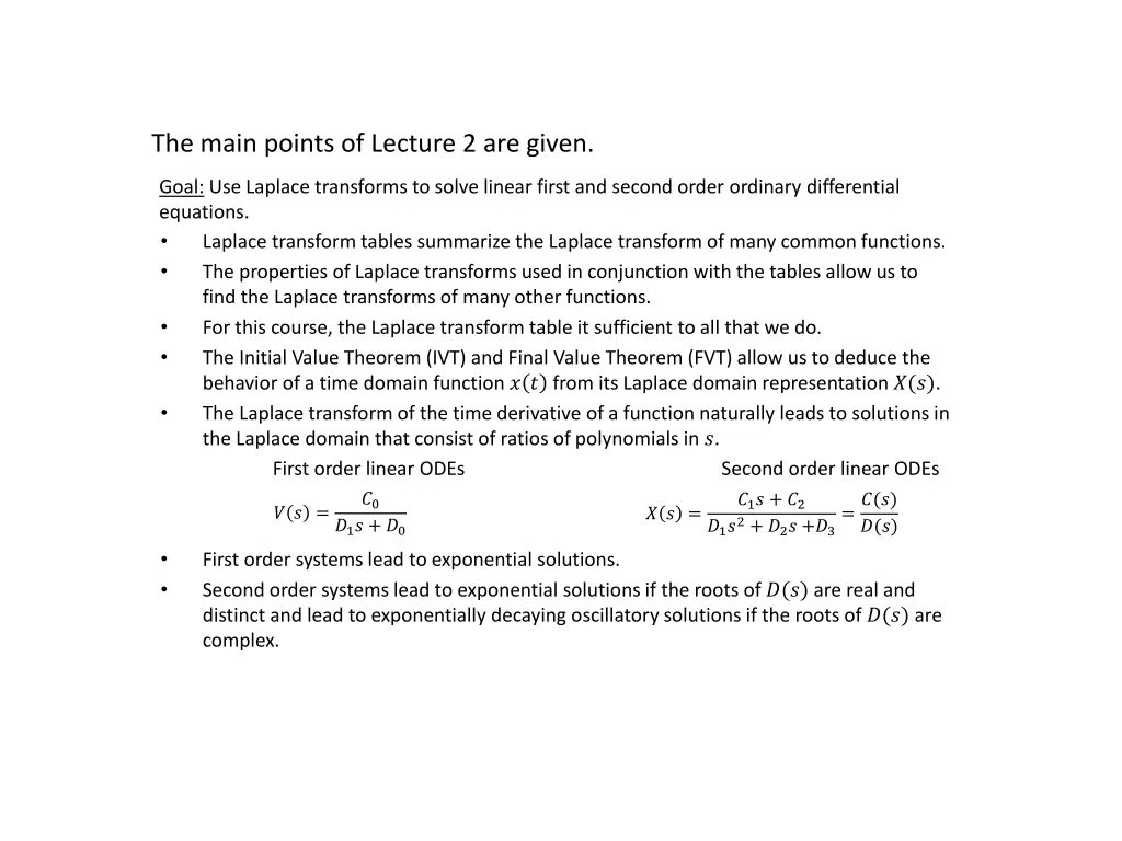 the main points of lecture 2 are given