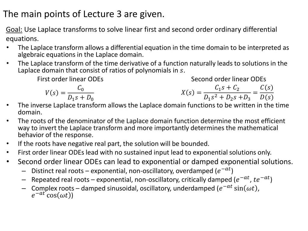 the main points of lecture 3 are given