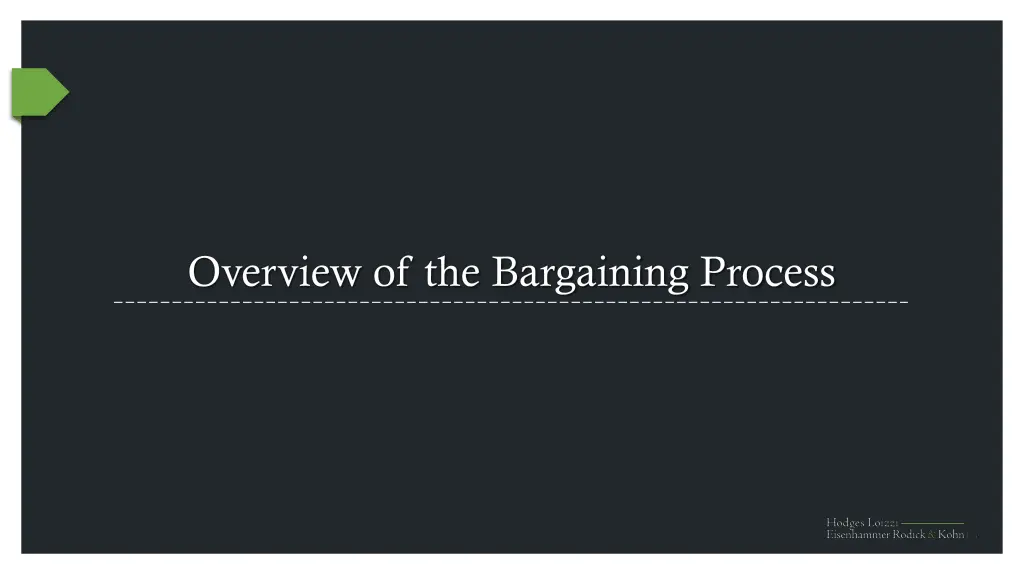 overview of the bargaining process