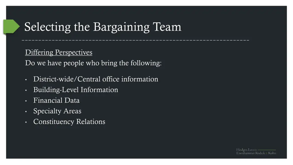 selecting the bargaining team 1