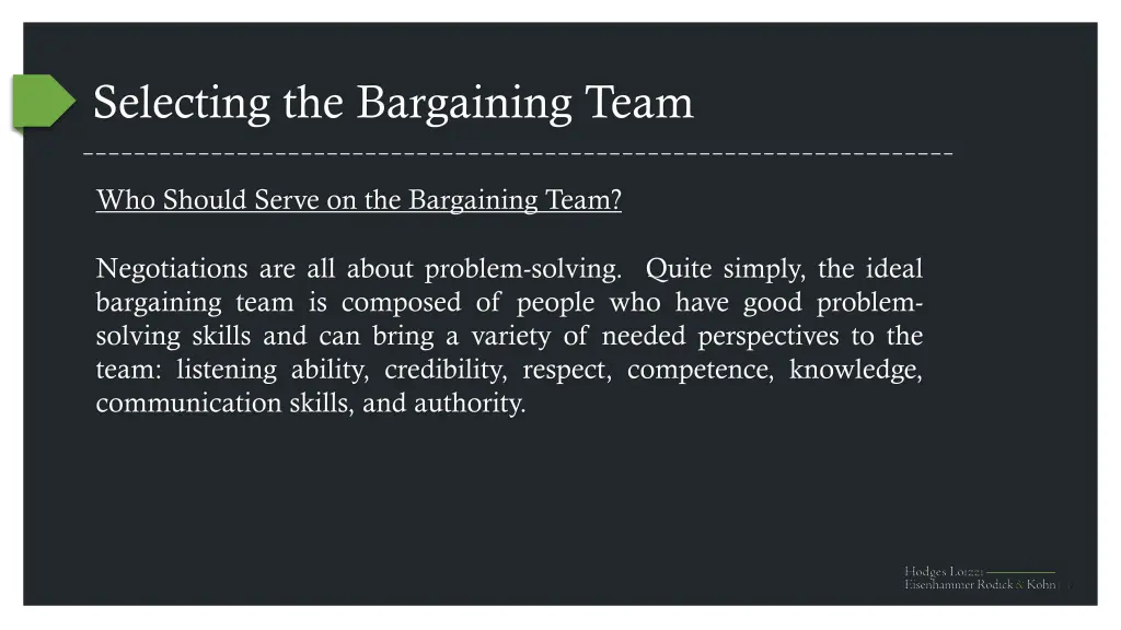 selecting the bargaining team