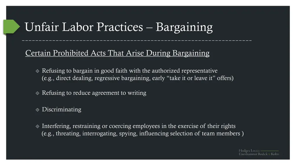 unfair labor practices bargaining