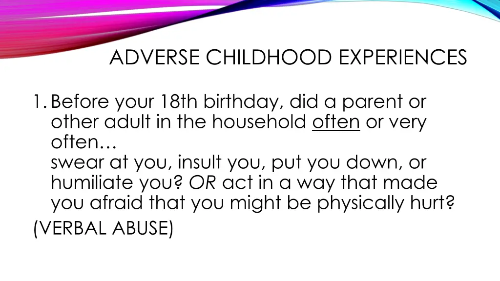 adverse childhood experiences