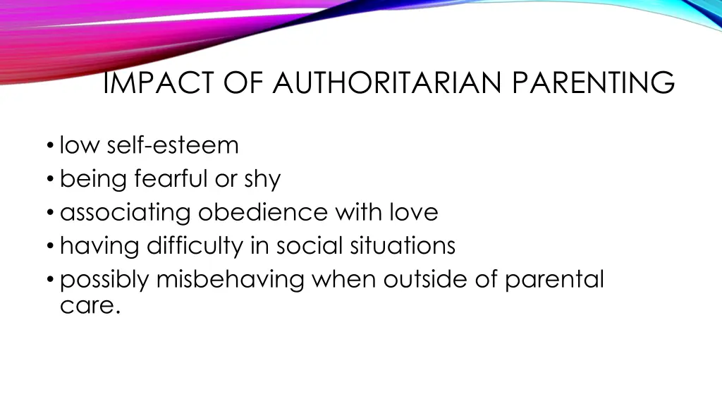 impact of authoritarian parenting