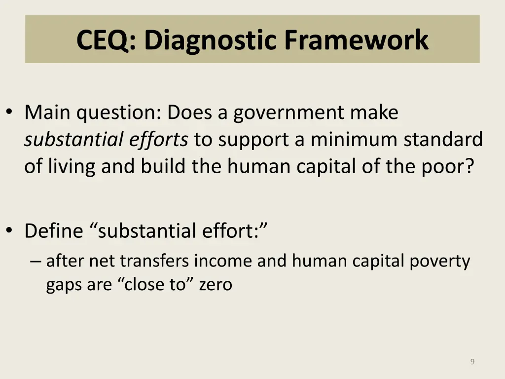 ceq diagnostic framework