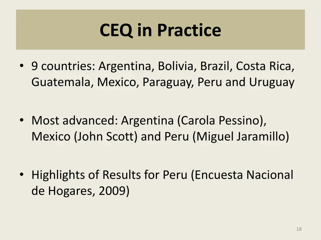 ceq in practice
