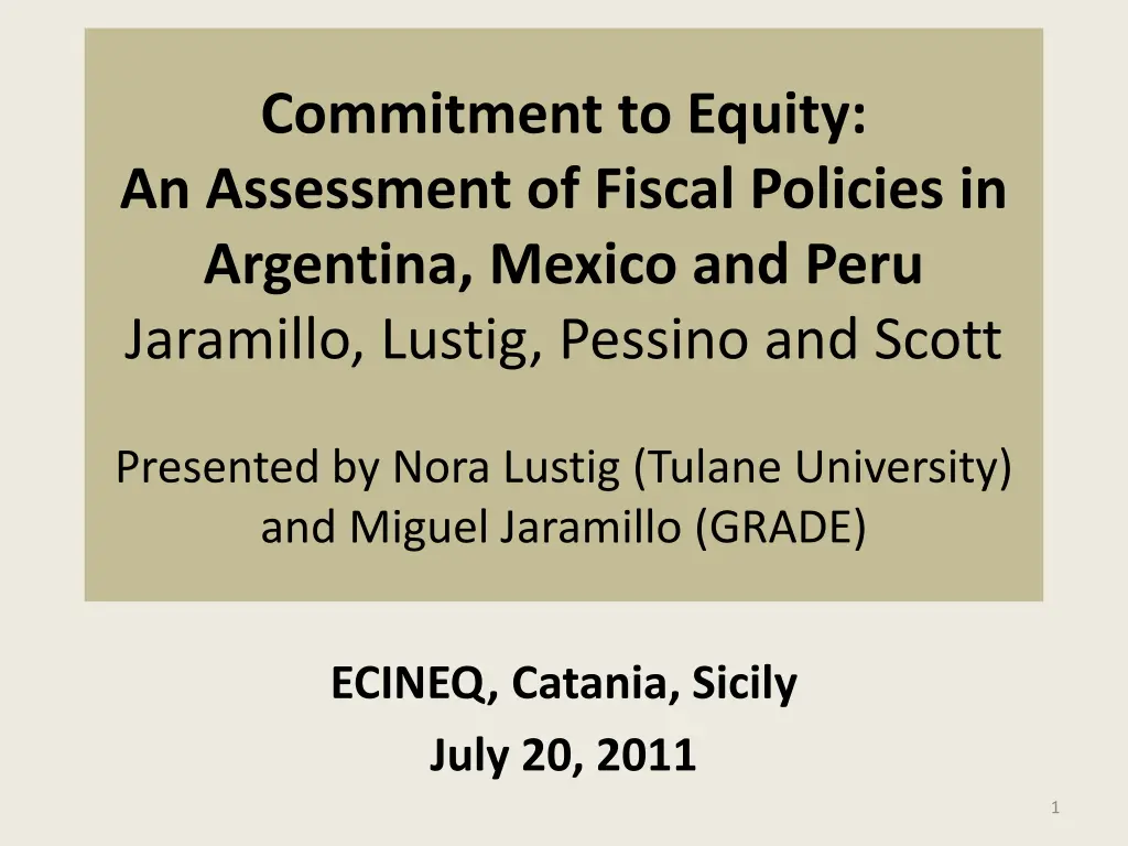 commitment to equity an assessment of fiscal