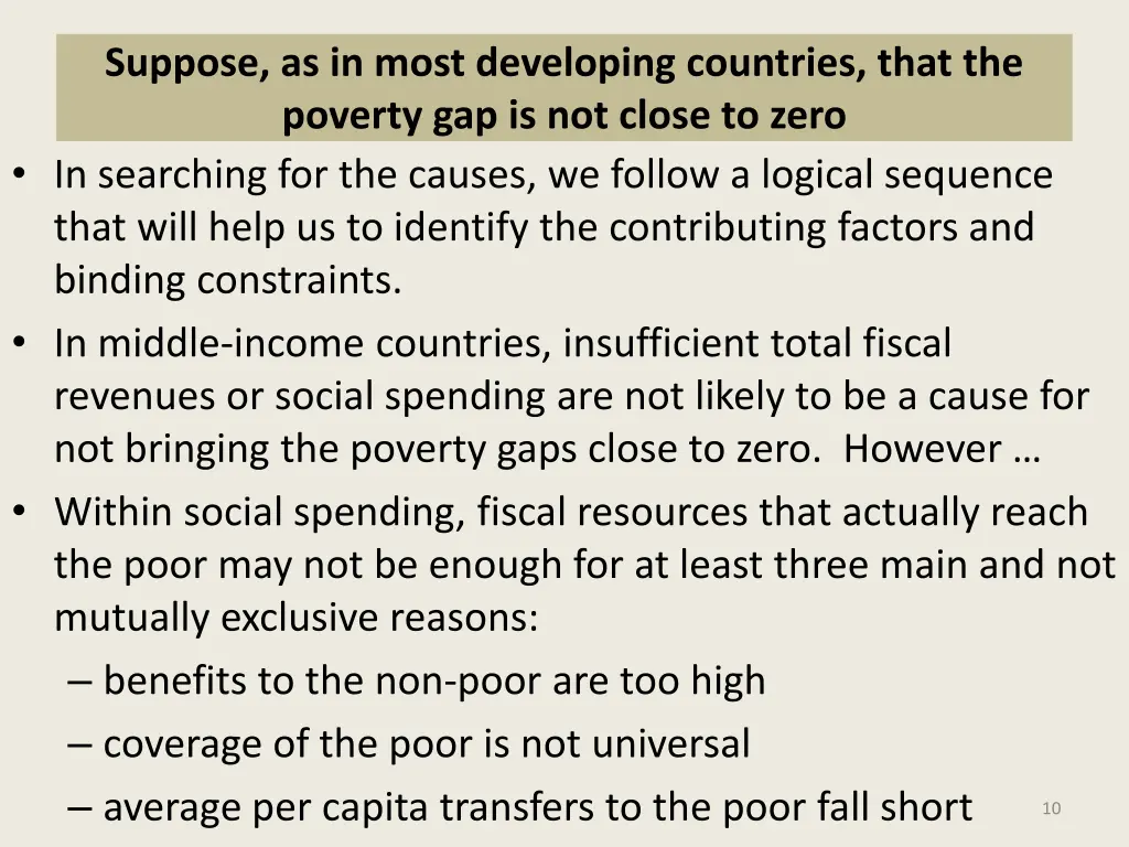 suppose as in most developing countries that