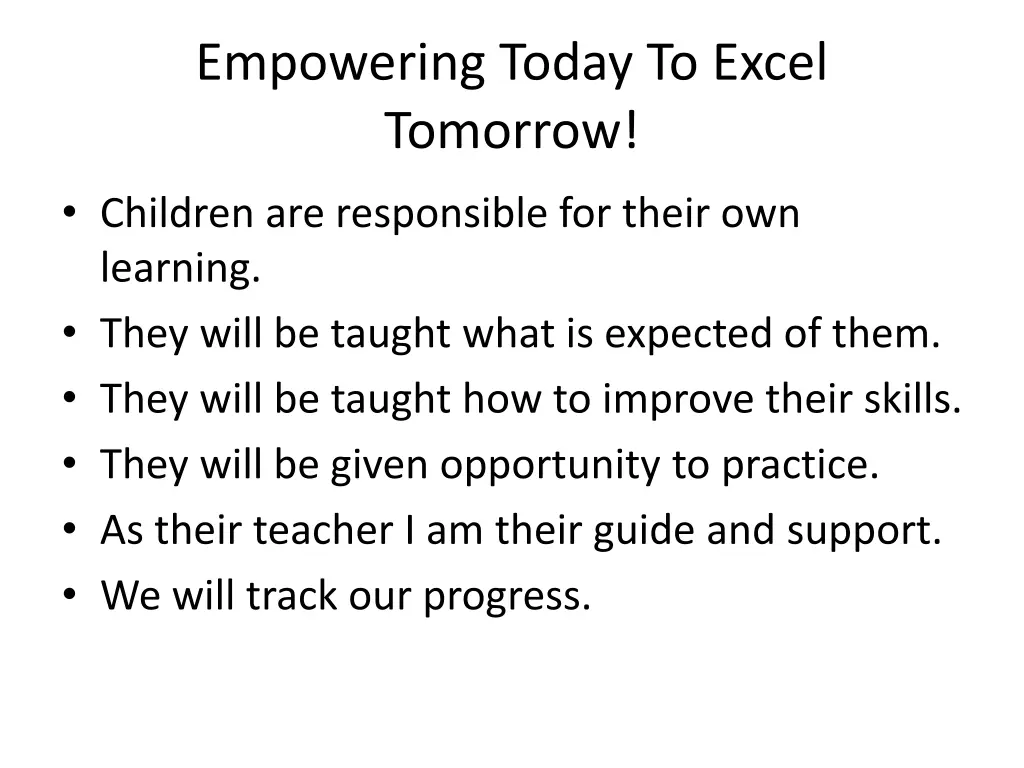 empowering today to excel tomorrow