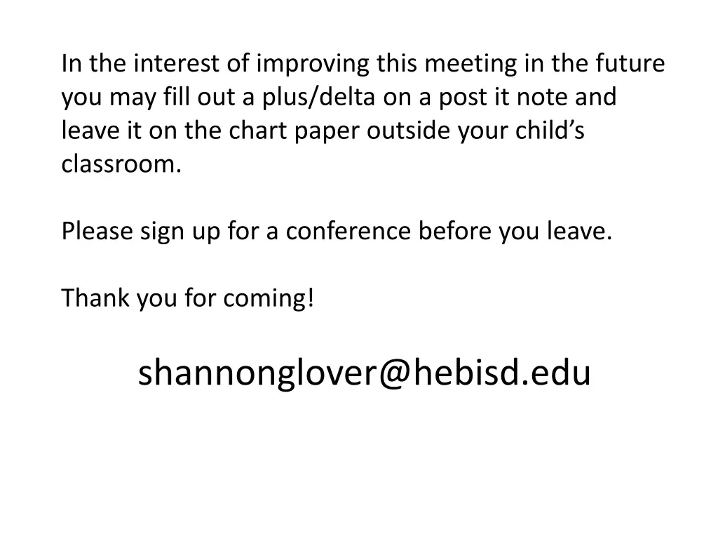 in the interest of improving this meeting