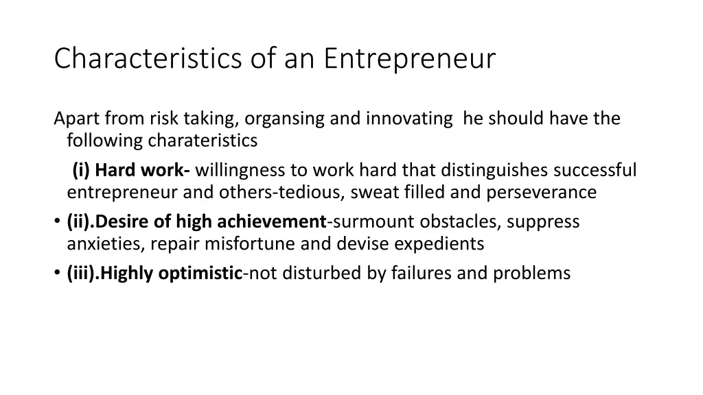 characteristics of an entrepreneur
