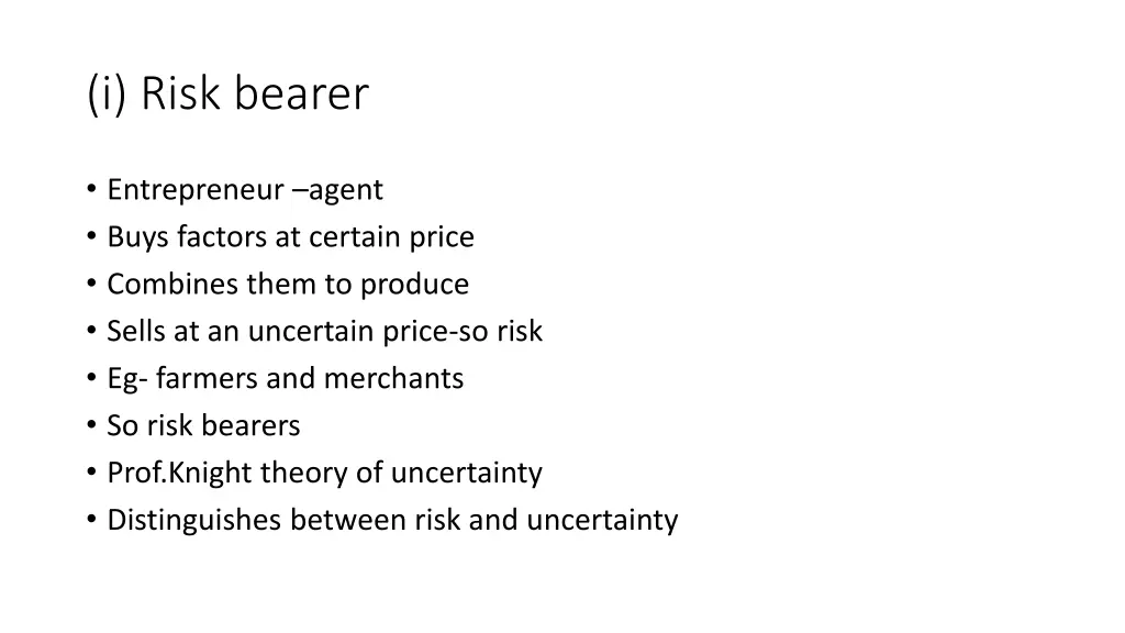i risk bearer
