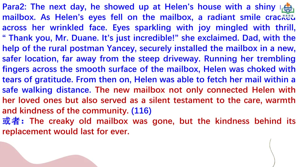 para2 the next day he showed up at helen s house