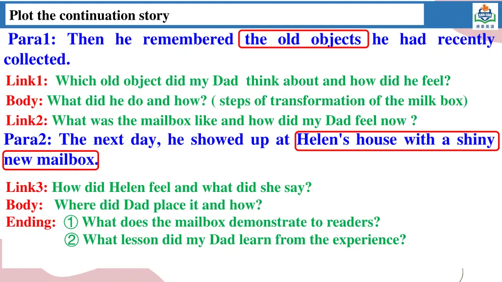 plot the continuation story